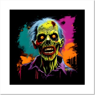 Halloween Zombie Colorful Vintage Design Posters and Art